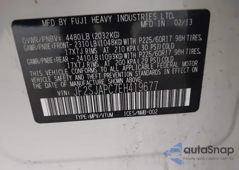 2014 Subaru Forester 2.5I Touring from USA, damaged, VIN JF2SJAPC7EH419677